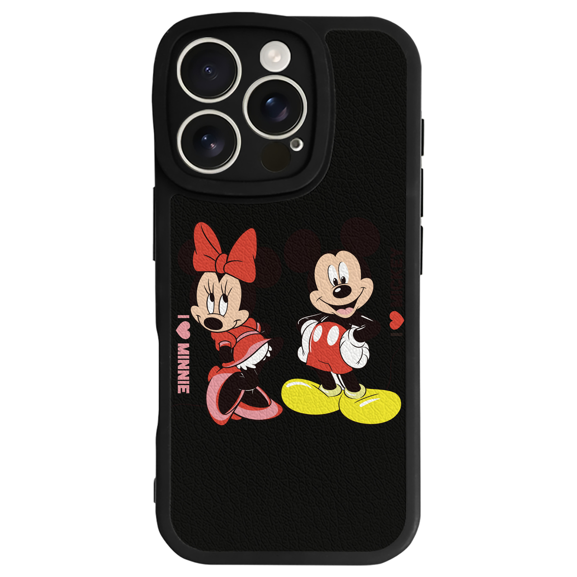 （画像用） ミッキーマウス Mickey Mouse 【iPhone 16シリーズ対応】シリコンスマホケース（レザー調） 材質：シリコン